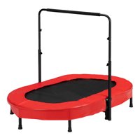 Zimtown Mini Rebounder Trampoline, with Adjustable Handle, for Two Kids, Parent-Child, Red
