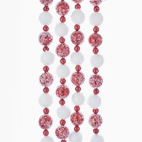 Red and White Frosted Beaded Garland