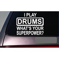 Drums Superpower 8" Sticker *G390* Decal drumsticks bass snare cymbol high hat