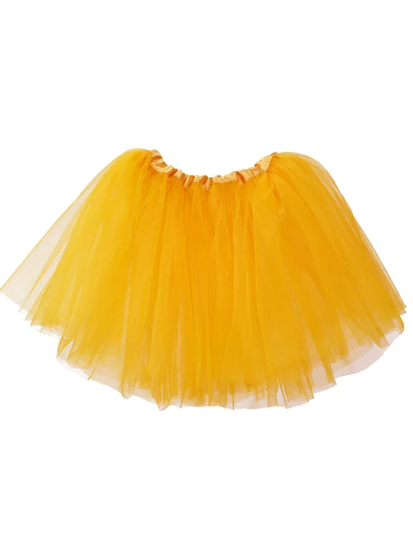Big Girls Tutu 3-Layer Ballerina (4T - 10yr) Yellow Gold