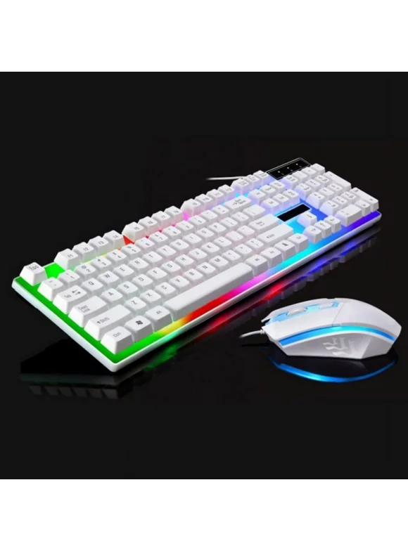 2.4G USB Wired USB Lighting Keyboard Mouse Sets Portable Mechanical Feel Computer Keyboard Mouse Sets For LPPC Computer