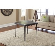 32" Square Wood Folding Table with Vinyl Inset, Espresso