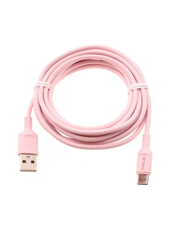 Pink 10ft Long USB-C Cable for Samsung Galaxy A13 5G/A12 5G/A03s Phones - Charger Cord Power Wire Type-C Fast Charge Sync Compatible With Galaxy A13 5G/A12 5G/A03s
