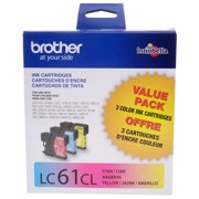 Brother Genuine Standard Yield Color Ink Cartridges, LC613PKW, Replacement 3 Pack of Color Ink, Includes 1 Cartridge Each of Cyan, Magenta & Yellow, Page Yield Up To 325 Pages/Cartridge, LC61