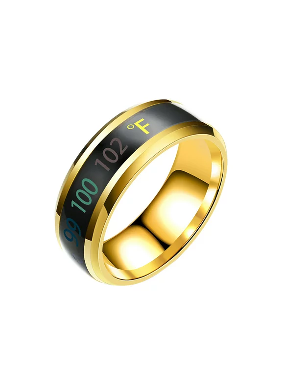 xiangDd Fashion New Physical Intelligent Temperature Couple Ring Mood Display Ring Magic