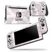 Pink Wavy Leaves Pattern - Skin Wrap Decal Compatible with the Nintendo Switch 2DS XL (2017)