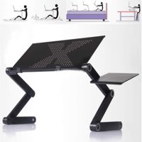 Folding Laptop Table Computer Stand for Bed, Portable Lap Desk Breakfast Tray for Sofa Couch Floor, Height Adjustable Tablet Reading Drawing Table