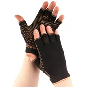 Copper D 1 Pair Black Copper Rayon from Bamboo Copper Compression Gloves for Relief from Injuries, Arthritis, and more or Comfort Support for Every Day Uses, Small Medium