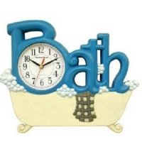 American Dream Bathroom Wall Clock, Bath Tub, Blue