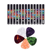 Ammoon Guitar Fretboard Stickers Colorful Fingerboard Sticker Note Decals for 6 String Acoustic Electric Guitars Beginners Practice Assistant Tool with 5pcs Guitar Picks