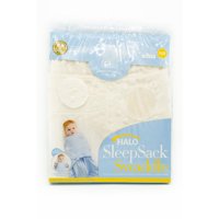 HALO SleepSack Swaddle, Velboa, Cream Plush Dots, Newborn