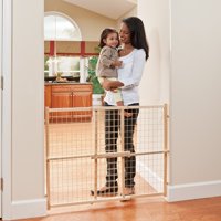 Everillo Position and Lock Tall Natural Wood Baby Gate, 31"-50"