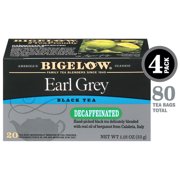Bigelow Earl Grey Decaffeinated Black Tea, Tea Bags, 20 Ct (4 Boxes)
