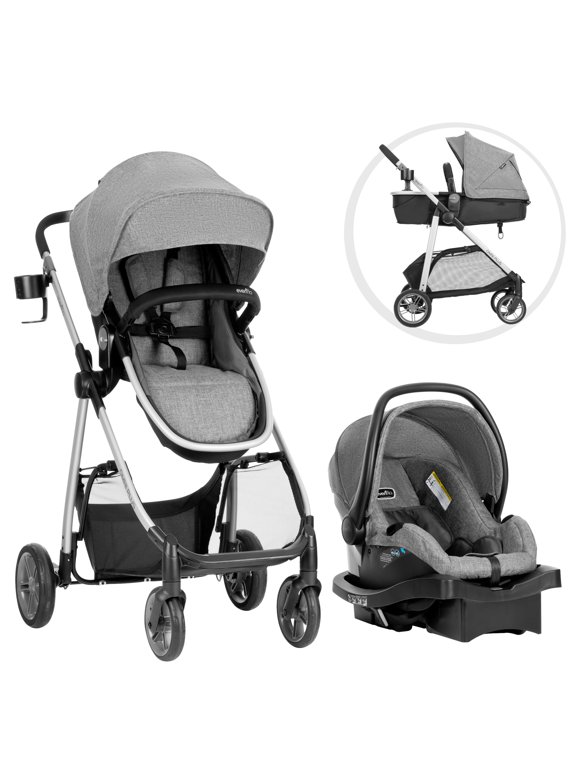 Everillo Omni Plus Modular Travel System with LiteMax Sport Rear-Facing Infant Car Seat, Mylar Gray