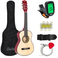 Best Choice Products 30in Kids Acoustic Guitar Beginner Starter Kit with Tuner, Strap, Case, Strings - Natural