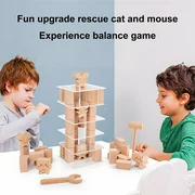 Hxroolrp Children's Wooden Cat And Mouse Play Logically And Improve Their Hands-On Abilit