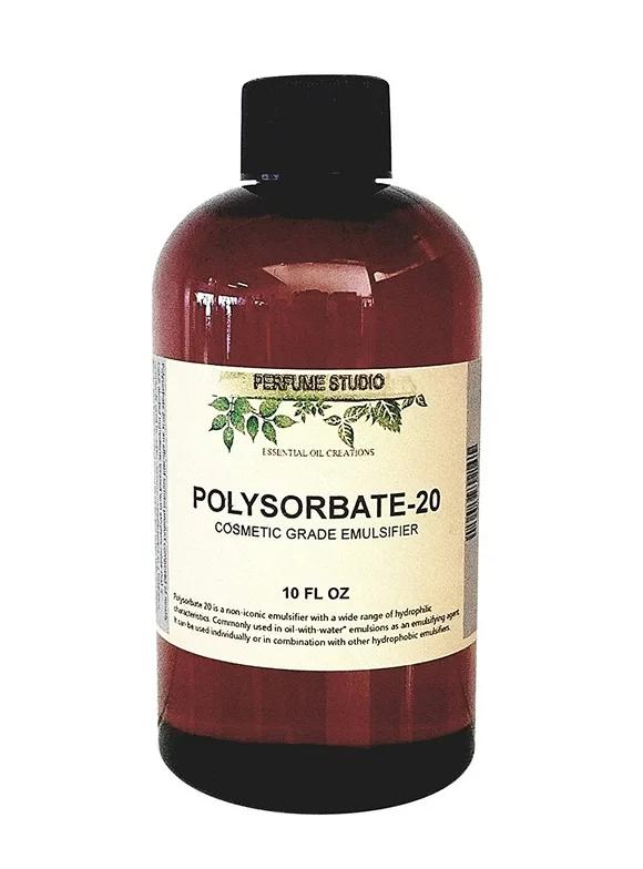 Perfume Studio Polysorbate 20 Cosmetic Grade Emulsifier Used to Bond Oil and Water Mixtures for DIY and Professional Personal Care Cosmetics Products; 10oz