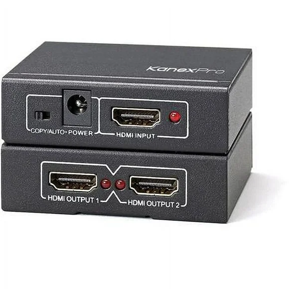 Kanex SP-HD1X24K 4K UHD HDMI 1x2 Port Splitter, Single Splitter, Full HD 1080p, Black