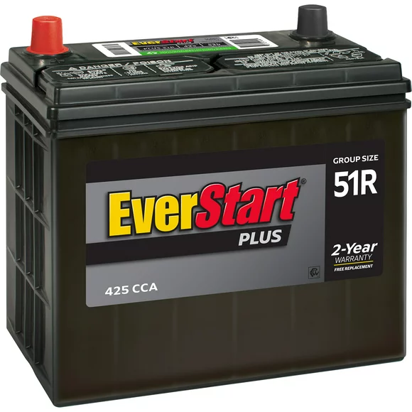 EverStart Plus Lead Acid Automotive Battery, Group Size 51R 12 Volt, 425 CCA