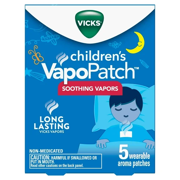 Vicks VapoPatch with Long Lasting Soothing Vicks Vapors for Children Ages 6 , 5 Count