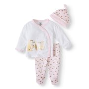 Gerber Organic Cotton Take Me Home Outfit Set, 3pc (Baby Girls)