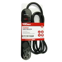 Hyper Tough 6 Outlet 6ft Surge 900-Joule Protection with Glossy Black