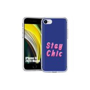 TalkingCase TPU Phone Case Cover for Apple iPhone SE 2020,7/8,Stay Chic 3D Lettering Print,Designed in USA
