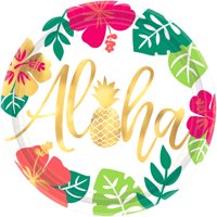 Hawaiian Luau 'Aloha' Extra Large Paper Plates (8ct)