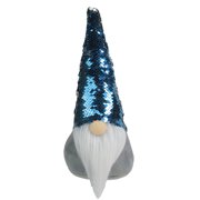 12" Gnome with Blue and Silver Flip Sequin Hat Christmas Decoration