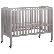 Dream On Me, Folding Full Size Crib, Steel Grey