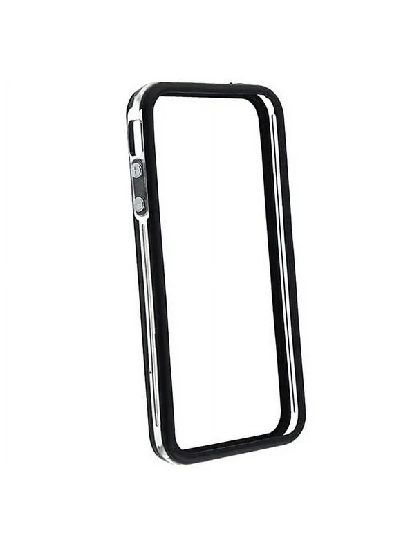 2-Tone Bumper Case with Chrome Buttons for iPhone 4 / 4S - Clear/Black