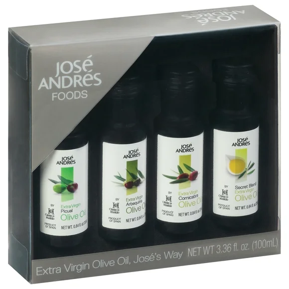 Jose Andres Foods Mini Extra Virgin Olive Oil Kit, 3.36 OZ, 12 Pack
