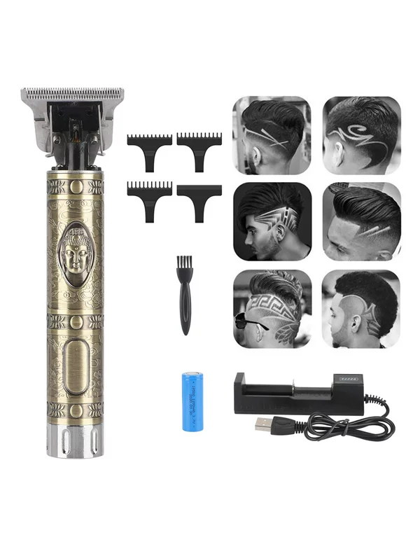 Hair Clippers for Men,Cordless Rechargeable Electric Pro Li T-Liner Clippers for Hair Cutting,Mens Hair Trimmer Beard Trimmer Hair Grooming Kit,with 4 Guide Combs,1 Pack,Bronze