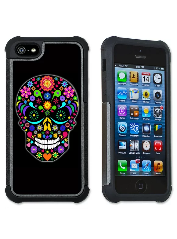 Apple iPhone 6 Plus / iPhone 6S Plus Cell Phone Case / Cover with Cushioned Corners - Multi Color Sugar Skull