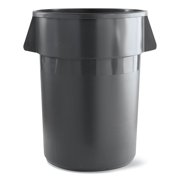 Boardwalk Round Trash Can, LLDPE, 32 Gal, Gray (Receptacle Only, Lid Sold Separately)