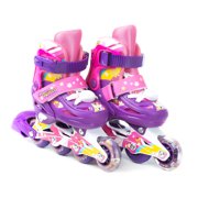 Titan Flower Princess Girls Inline Skates with Light-Up LED Laces and Wheel, Kid Size Small