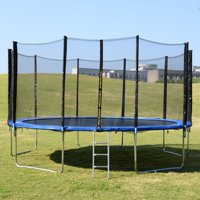 15 ft Trampoline Combo w/ Safety Enclosure Net, Spring Pad & Ladder
