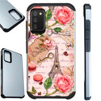 Compatible with Samsung Galaxy A02s Hybrid Fusion Guard Phone Case Cover (Paris Rose)