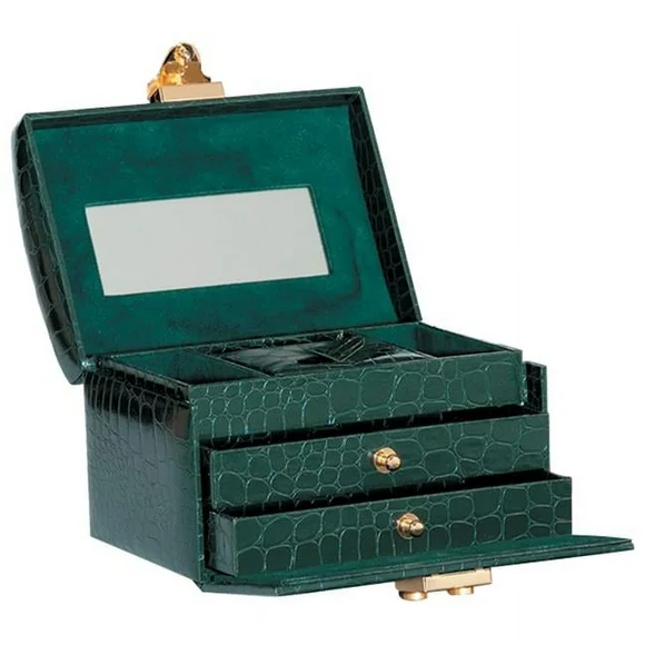 Impenco Faux Crocodile Jewelry Box - Green