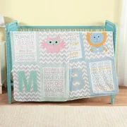 Personalized Chevron Baby Information Blanket - Lion