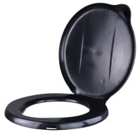 Ozark Trail Portable Outdoor Snap on Toilet Seat Cover with Folding Lid, Black