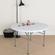 Flash Furniture 48'' Round Bi-Fold Granite White Plastic Folding Table