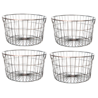 Mainstays Medium Round Wire Copper Storage Baskets - 4 Pack