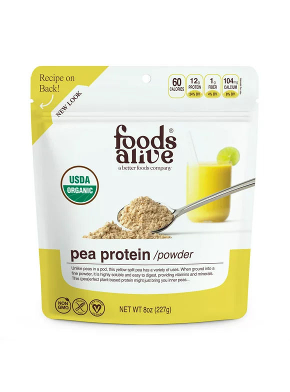 Foods Alive Vegan Pea Protein Powder, 7g Protein, 8.0 Oz