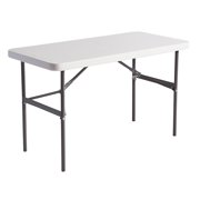 Alera Banquet Folding Table, Rectangular, Radius Edge, 48 x 24 x 29, Platinum/Charcoal -ALE65603