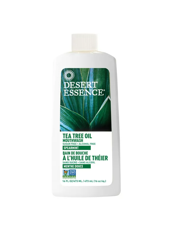 Desert Essence Tea Tree Oil Mouthwash Spearmint 16 oz Liquid