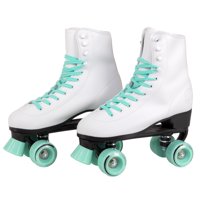 C7skates Soft Faux Leather Quad Roller Skates (Mint, Youth 1)