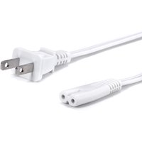 THE CIMPLE CO - 2 Prong Figure 8 Power Cord Cable -Non-Polarized 6 Foot - White- Satellite/ PS3