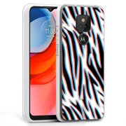 TalkingCase Clear Phone Case Cover Motorola Moto G Play 2021,Moto G Play,3D Zebra Pattern Print,Light,Flexible,ProtectUSA