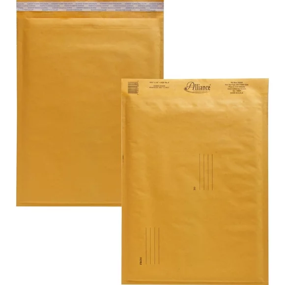 Alliance Rubber Kraft Bubble Mailer, Size #5, Pack of 25